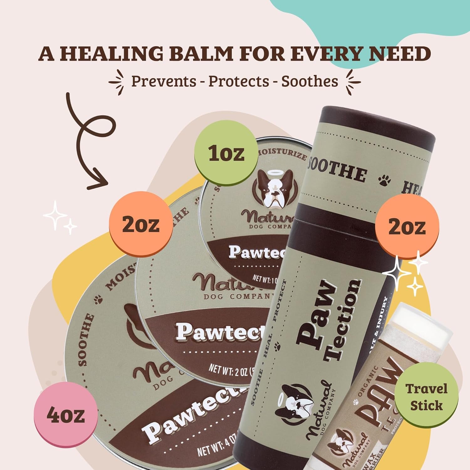 Pawtection Dog Paw Wax – Dog Paw Protection for Hot Pavement, Sand, Asphalt & Trails, Waxy Barrier Balm for Summer Walks, Hiking Days, Non-Toxic, and Lick Safe, 0.15 Oz Stick