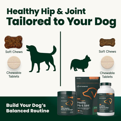 Ultimate Strength Healthy Hip & Joint Chewable Tablets, Glycoflex Glucosamine, Chondroitin and Green-Lipped Mussel Joint Supplement for Dogs, Soothe Joint Discomfort, Chicken, 120 Count