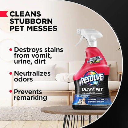 Ultra Pet Carpet Cleaner Spray for Removal of Pet Stains & Odors, 32 Oz