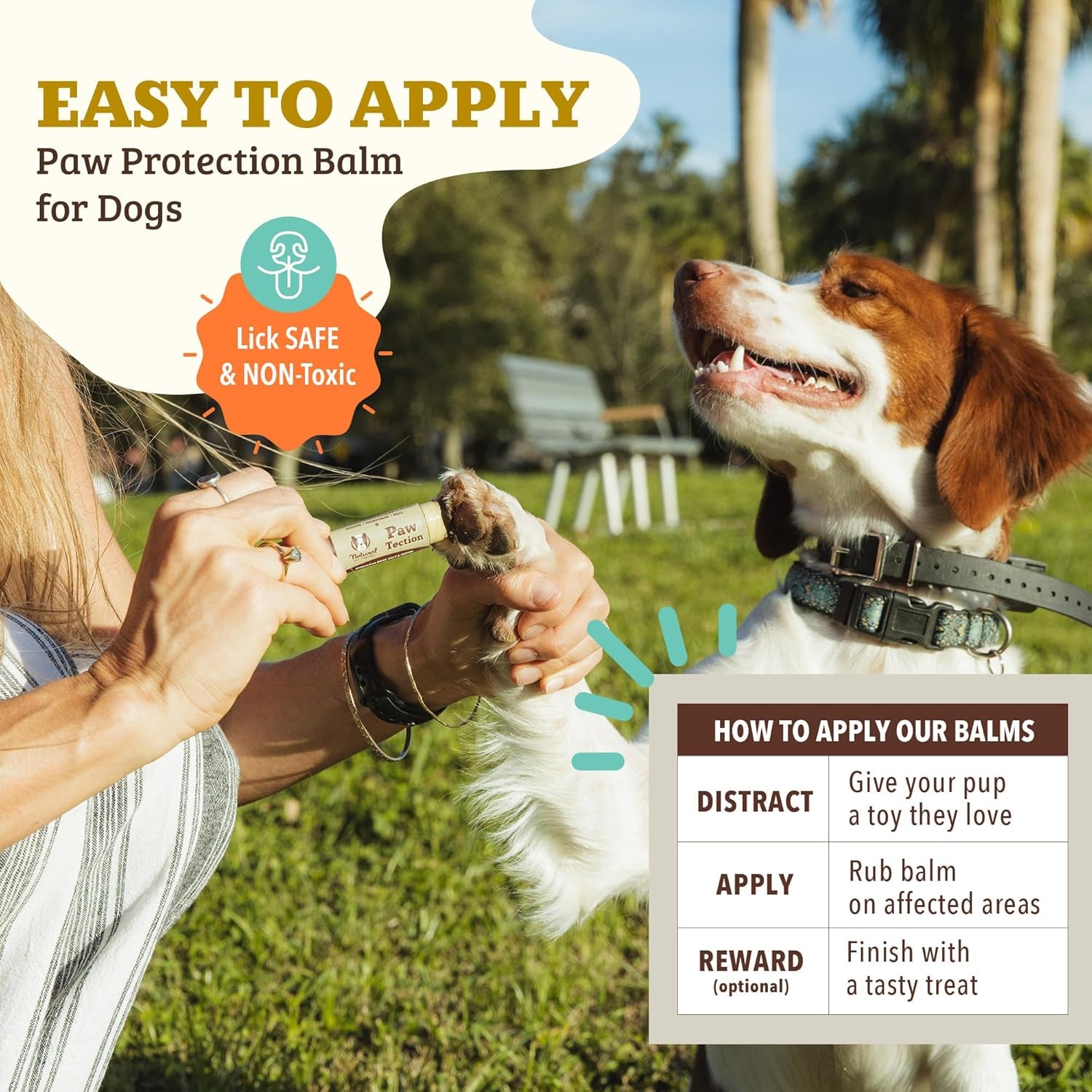 Pawtection Dog Paw Wax – Dog Paw Protection for Hot Pavement, Sand, Asphalt & Trails, Waxy Barrier Balm for Summer Walks, Hiking Days, Non-Toxic, and Lick Safe, 0.15 Oz Stick