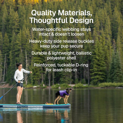 , Float Coat Dog Life Jacket, Premium Buoyancy Swim Vest with Lift Handle, Secure Fit & Reflective Trim, Adjustable Flotation for Swimming, Boating, & Outdoor Adventures, Deep Blue, Small