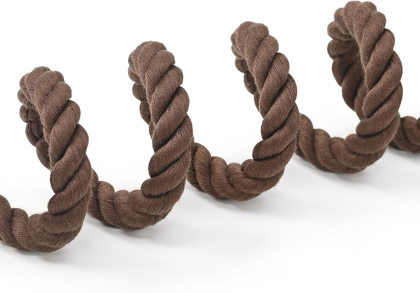 Dog Leash, Braided Cotton Rope Leashes with Leather Tip - Heavy Duty Metal Clasp, 4FT, 1/2" Thick - Wedding, Walking & Training Leash for Small Medium Large Dogs (Dark Brown)